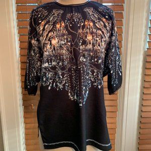 Clover Canyon Chandelier Print Short Sleeve Blouse